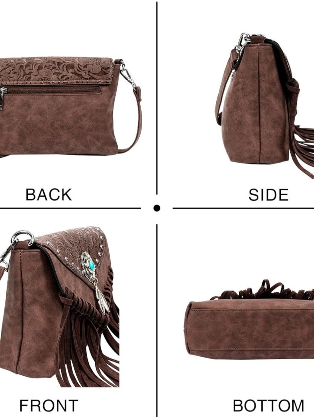 Small Crossbody Bags for Women Crossbody Handbag Fringe Purse Tassel Shoulder Ba - Picture 4 of 7